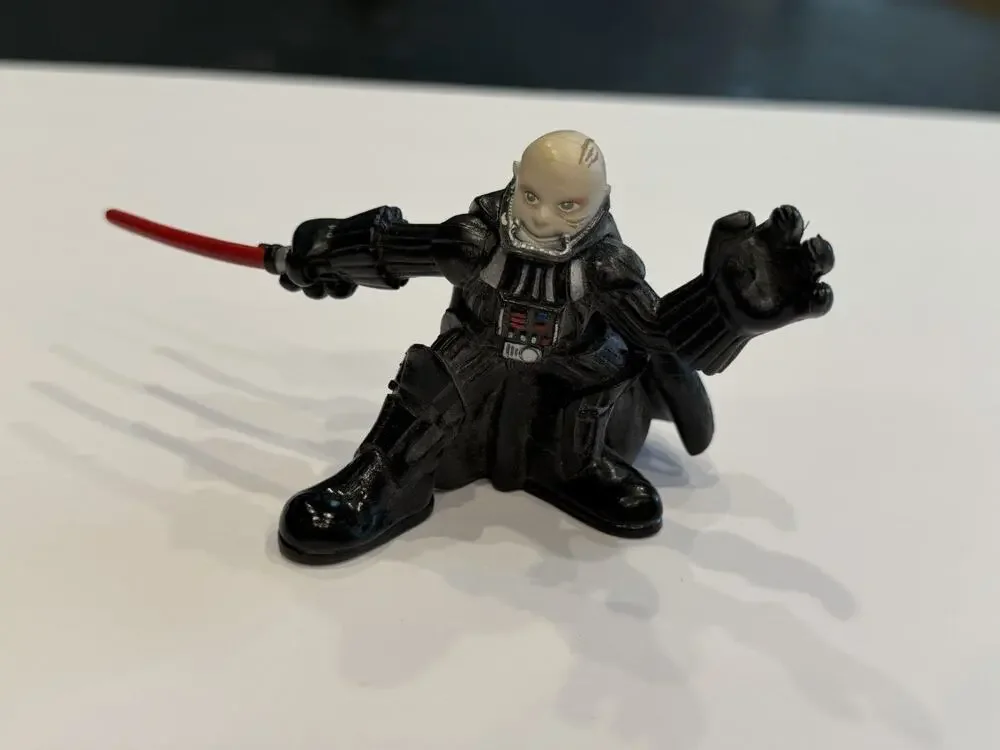 2007 Hasbro Star Wars Darth Vader Unmasked Action Figure Red Lightsaber